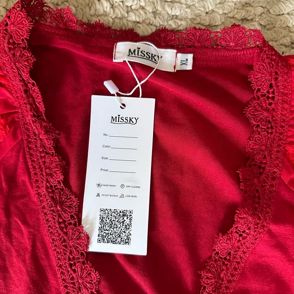 Missky red blouse with long sleeve - Picture 5 of 7
